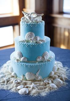 صور كيك زواج من أجواء البحر