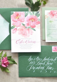 كروت أفراح مزينة بالألوان المائية