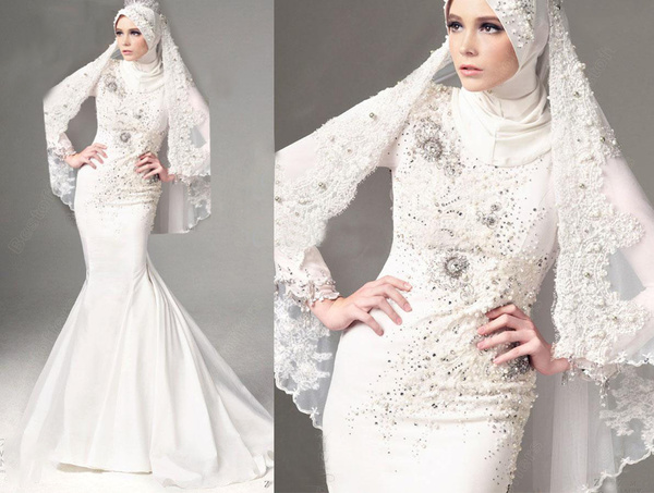 فساتين زفاف للمحجبات كم طويل